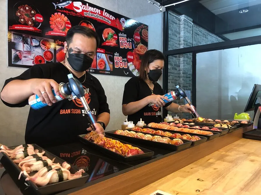ภาพ บ้านซูชิ ซูชิย่างไฟ