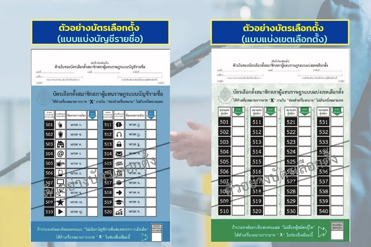ตัวอย่างบัตรเลือกตั้ง