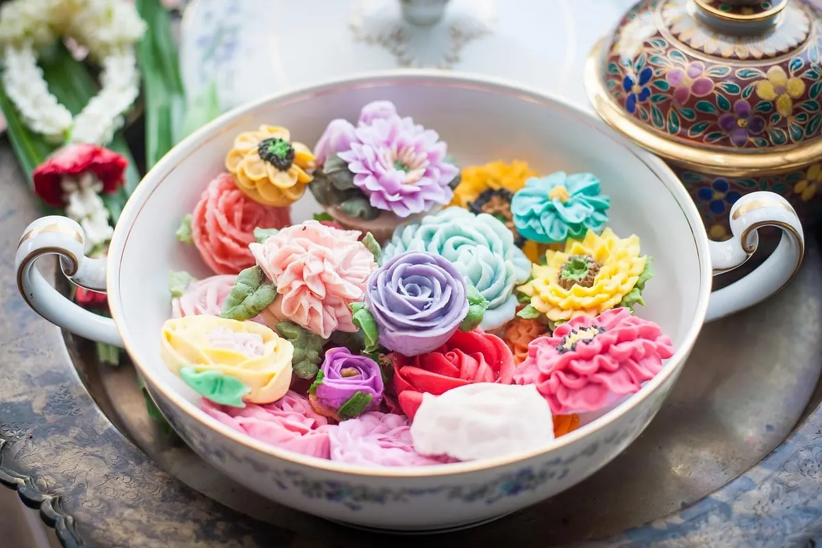 ขนมไทย แต่งขนม สวยงาม อาหารไทย