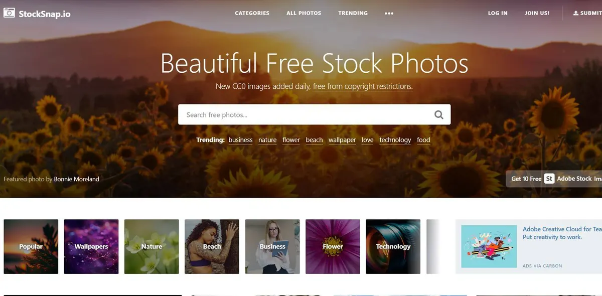 ภาพเว็บไซต์ stocksnap