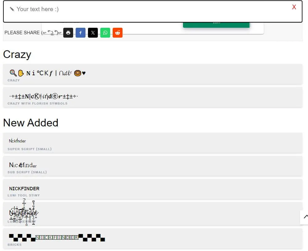 เว็บไซต์ IG Font fancytextguru