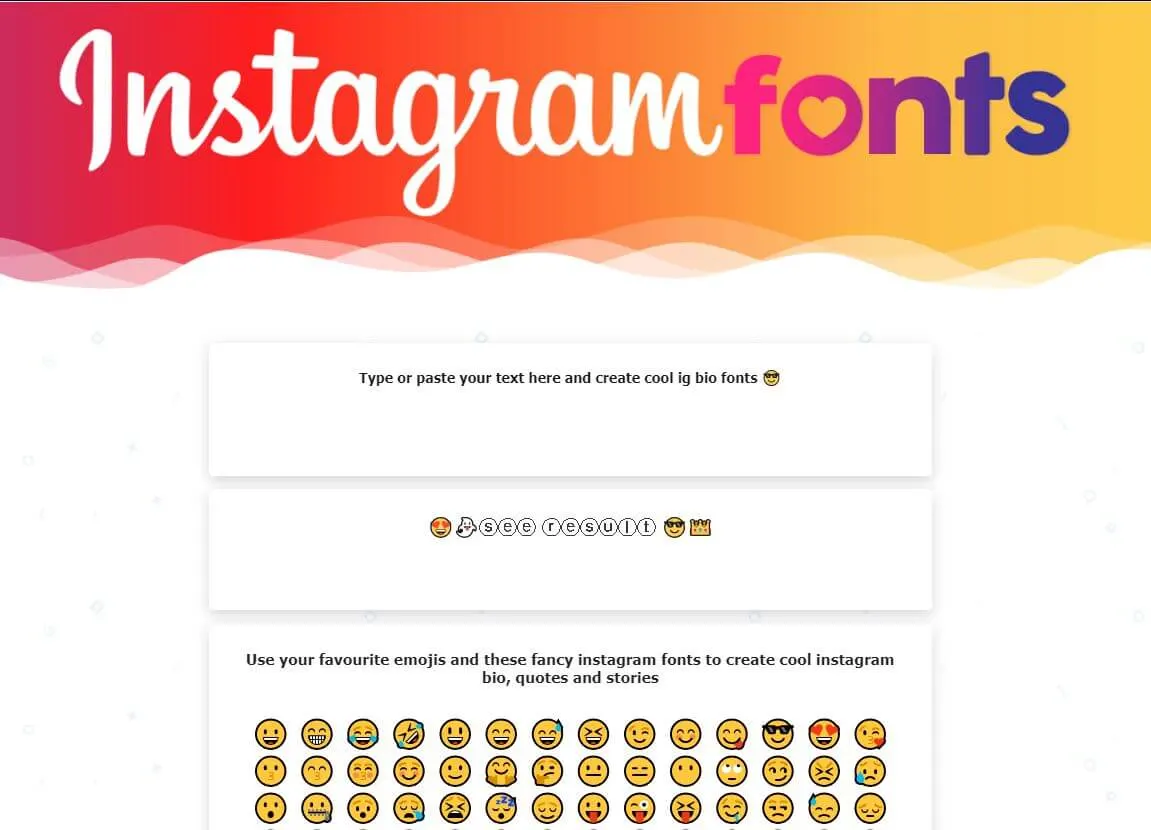 เว็บไซต์ IG Font fonts.social