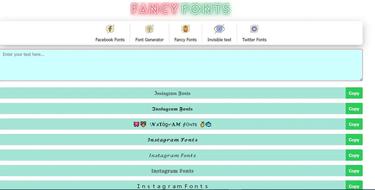 เว็บไซต์ IG Font www.fancyfonts.top