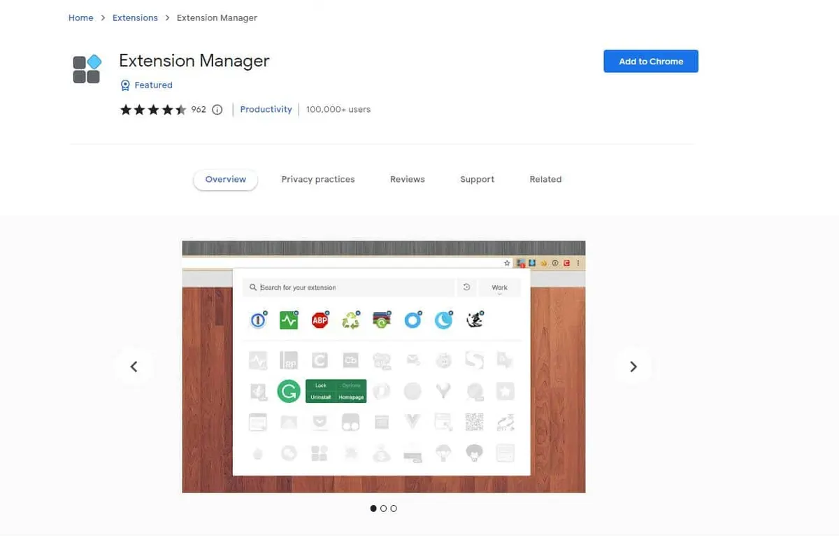 Extension Manager