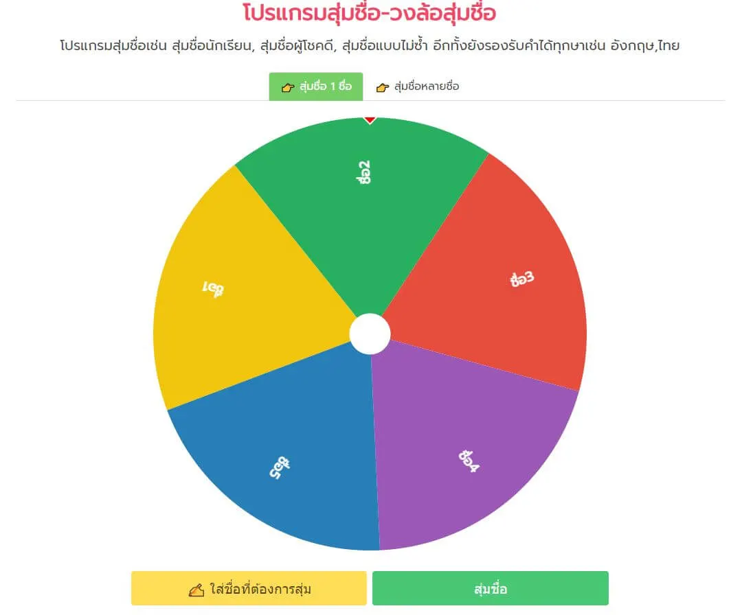 โปรแกรมสุ่มชื่อ